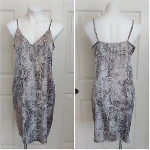 White House Black Market python snake print slip dress sz 8